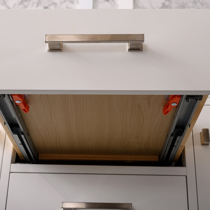 Mercury Row® Atencio 54'' Freestanding Double Bathroom Vanity with Engineered Stone Vanity Top